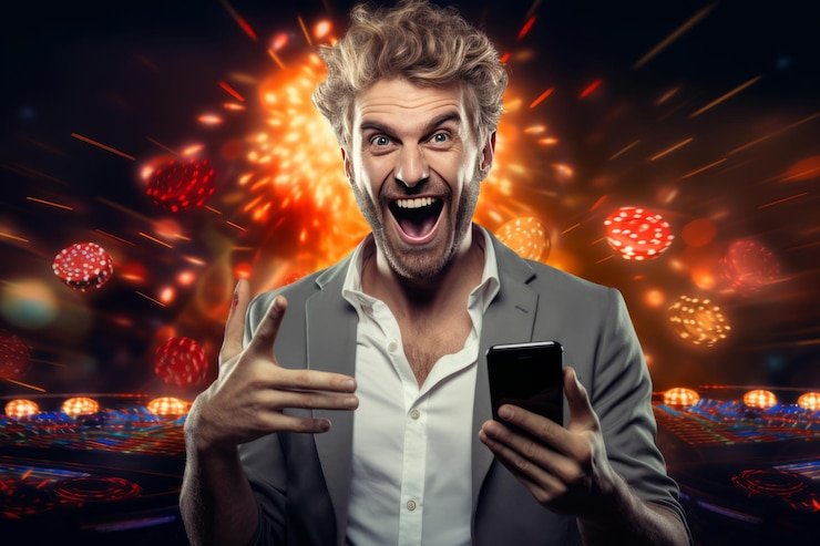 Layar permainan Diamond Empire dengan simbol permata bersinar